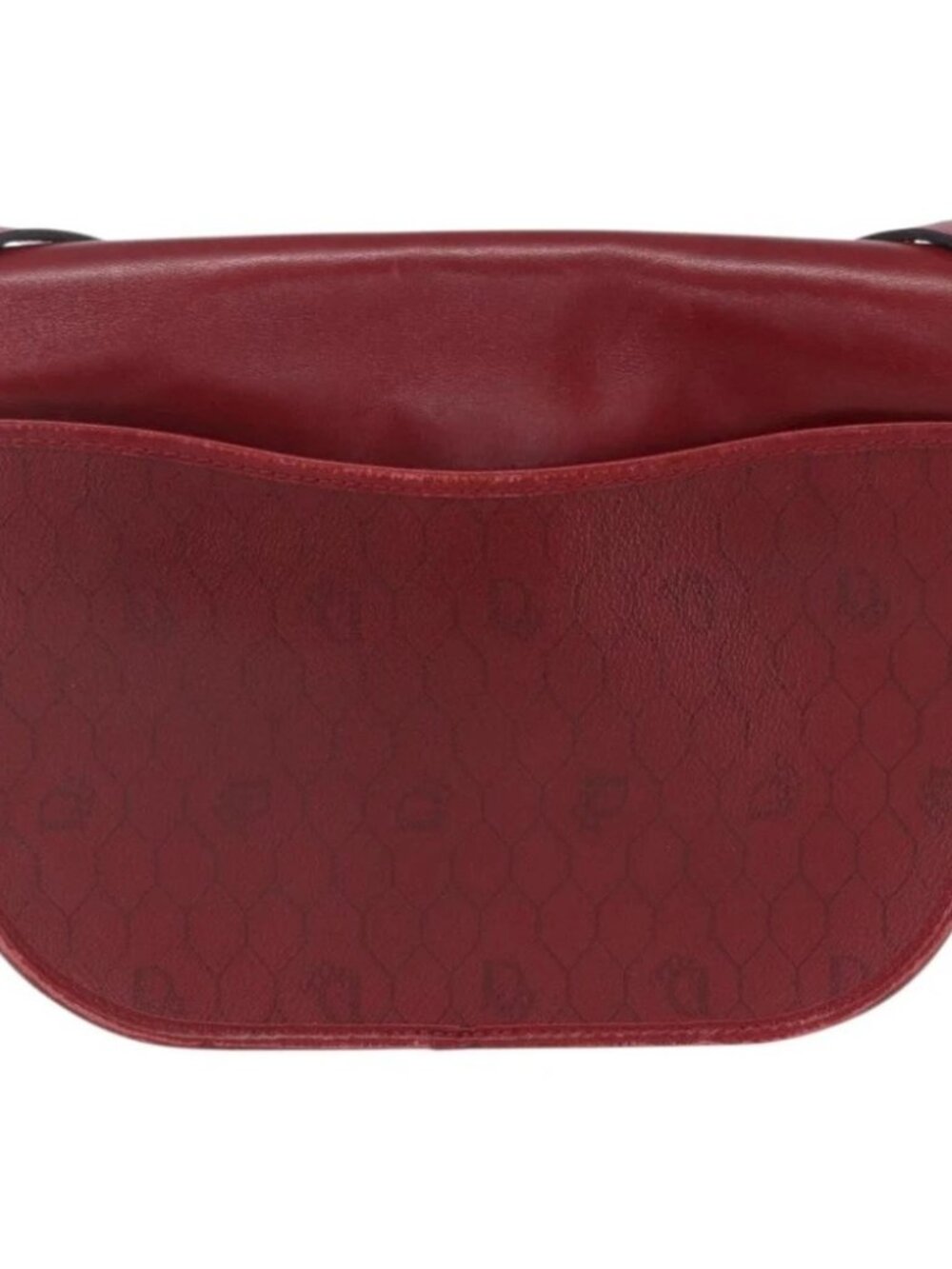 Christian Dior Honeycomb Canvas Shoulder Bag PVC Red Gold Auth - Picture 3 of 15